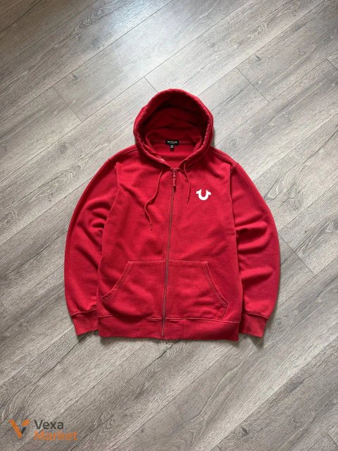 True Religion худи на замке красное размер M