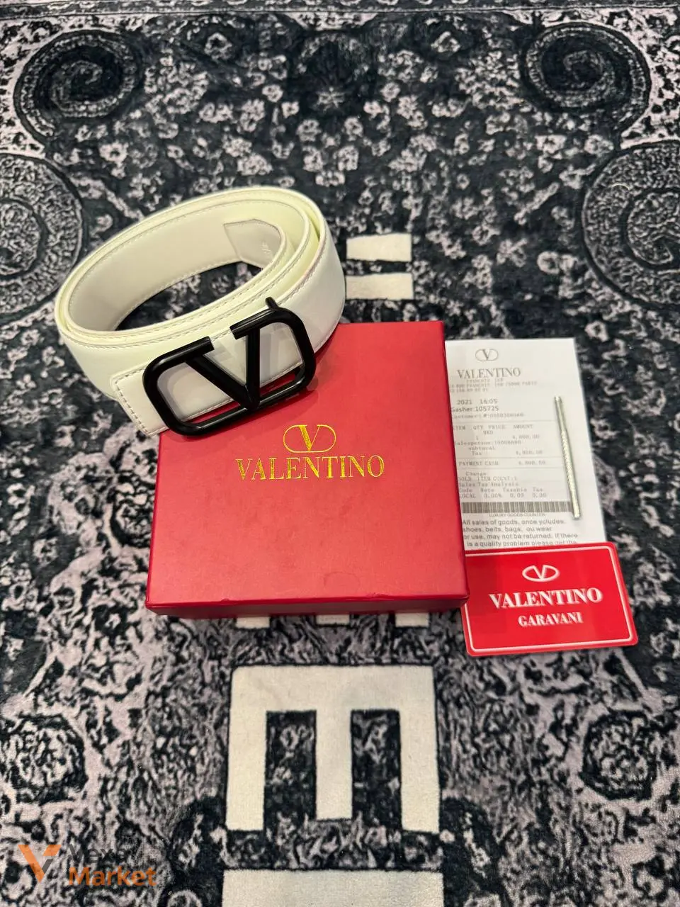 Valentino Ремень кожаный белый