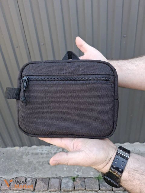 Велика містка косметичка з Cordura 1000D, 2 відділення, 21×17×8 см