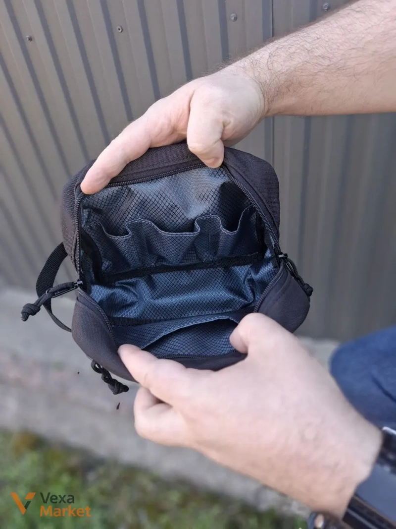 Велика містка косметичка з Cordura 1000D, 2 відділення, 21×17×8 см — фото 3