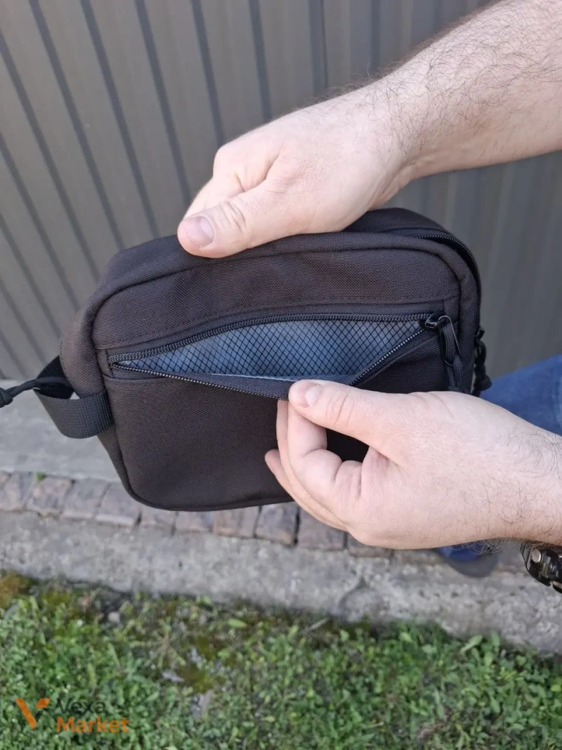 Велика містка косметичка з Cordura 1000D, 2 відділення, 21×17×8 см — фото 4