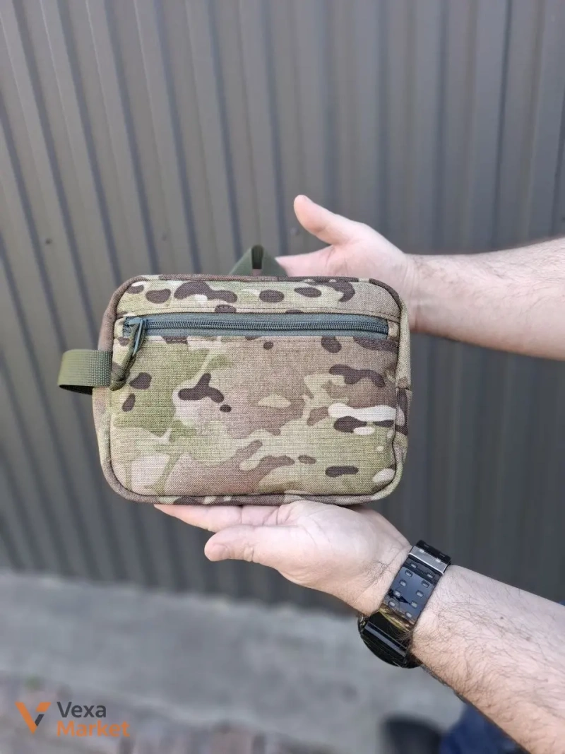 Велика містка косметичка з Cordura 1000D, 2 відділення, 21×17×8 см — фото 5