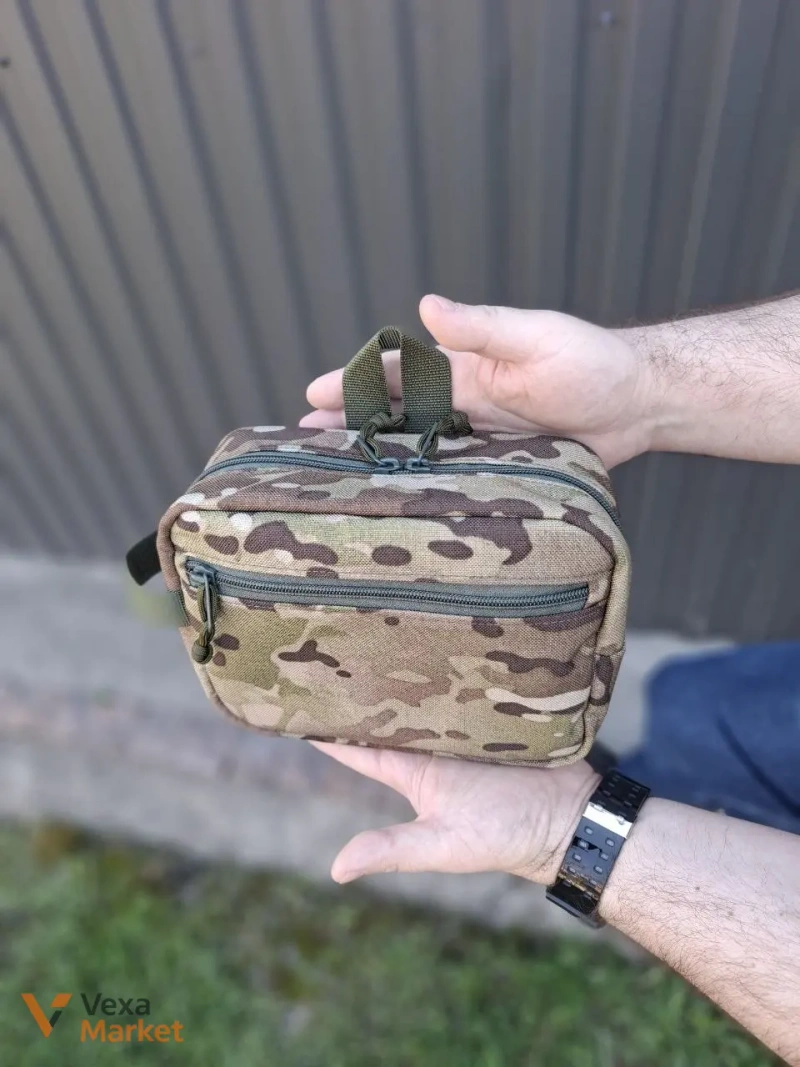 Велика містка косметичка з Cordura 1000D, 2 відділення, 21×17×8 см — фото 6