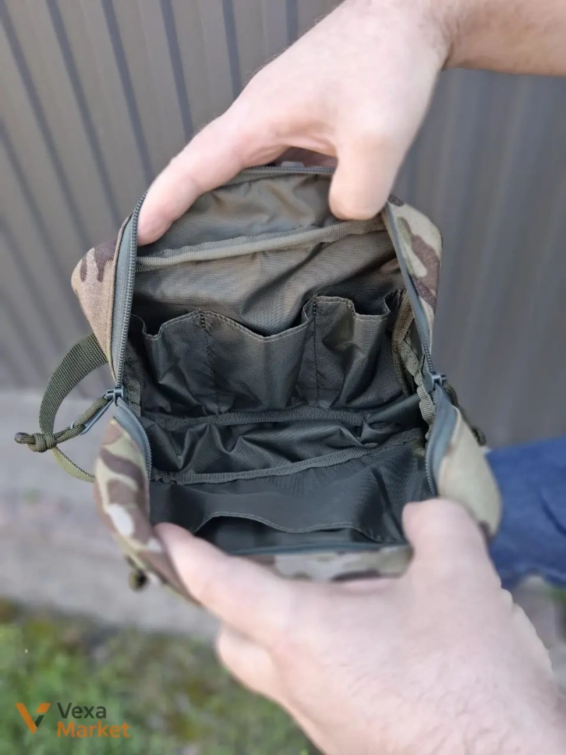 Велика містка косметичка з Cordura 1000D, 2 відділення, 21×17×8 см — фото 7