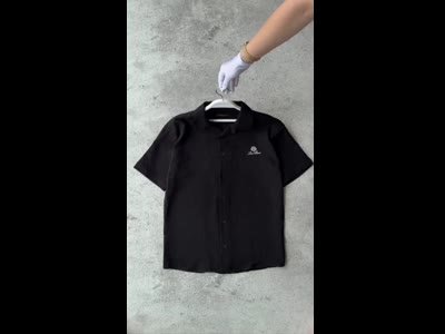 Чорна сорочка Loro Piana з муслінової льняної тканини, розміри S-XXL