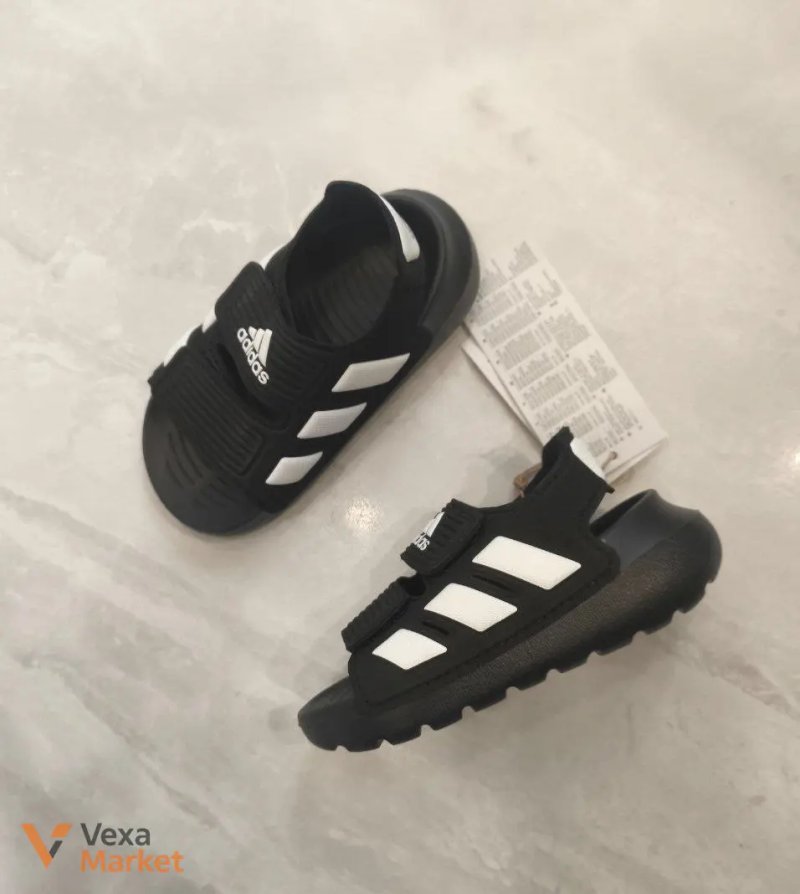 Adidas детские сандалии черные — фото 4