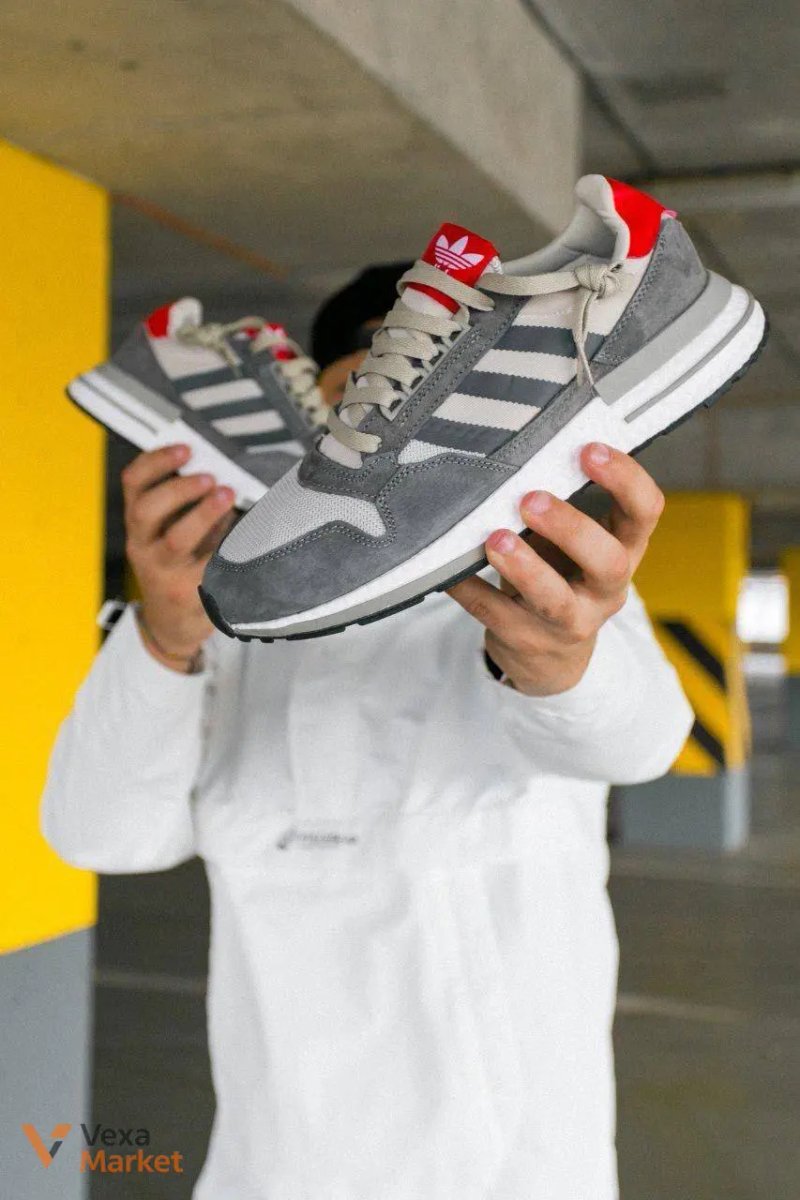 Adidas ZX 500 Grey/White/Red — фото 4
