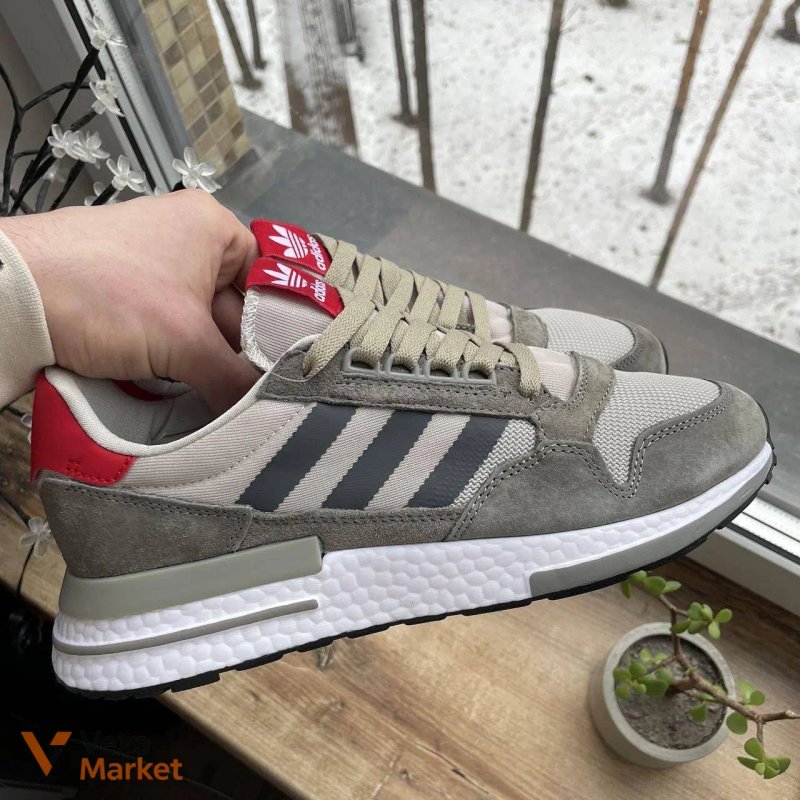 Adidas ZX 500 Grey/White/Red — фото 6