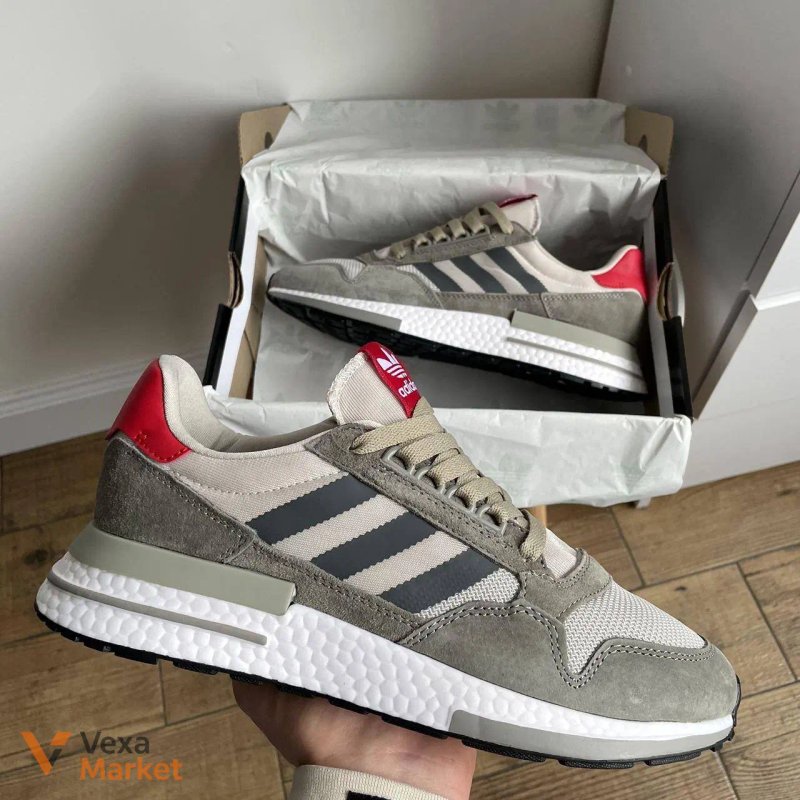 Adidas ZX 500 Grey/White/Red — фото 7