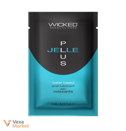 Анальний лубрикант Wicked Jelle Plus на водній основі з розслаблювальним ефектом, 3 мл