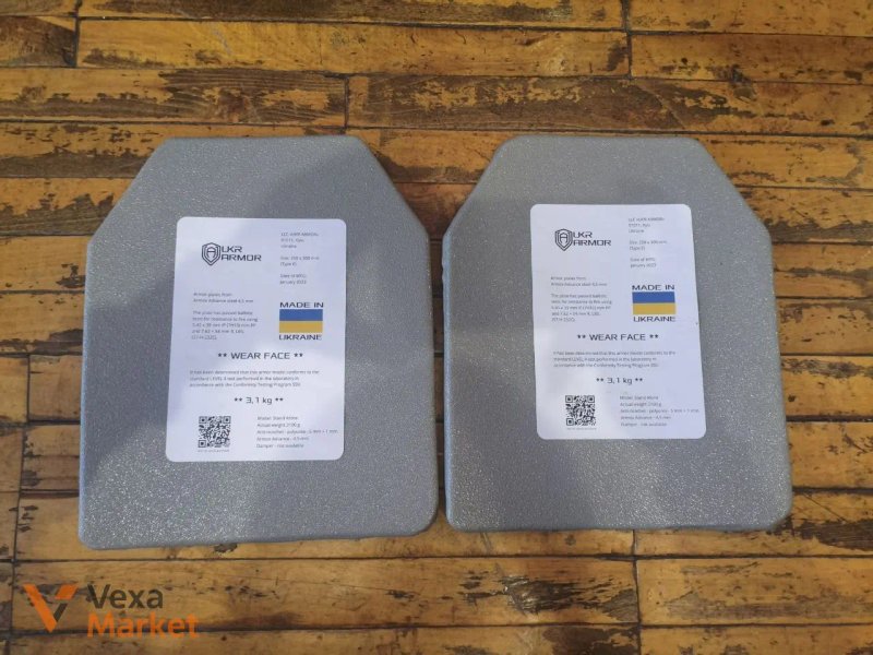 Бронеплити Ukrarmor 4-го класу захисту, сталь Armox Advance 4,5 мм, 25x30 см — фото 2
