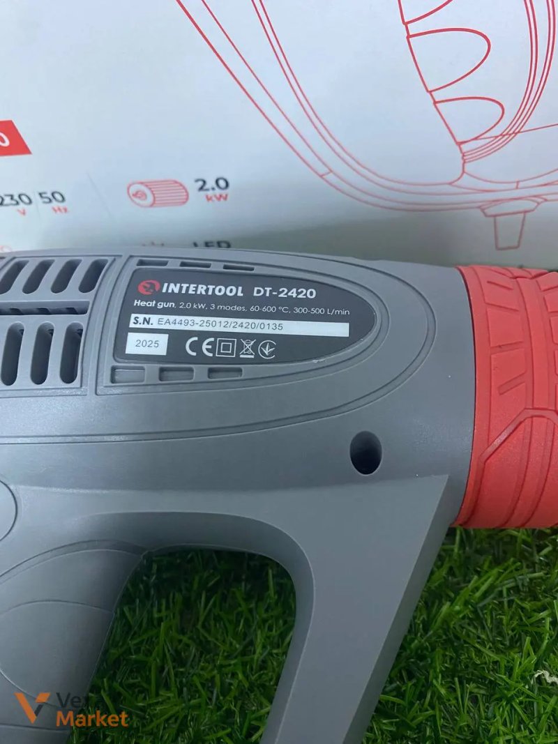 Будівельний фен Intertool DT-2420 з регулюванням температури та швидкості — фото 4