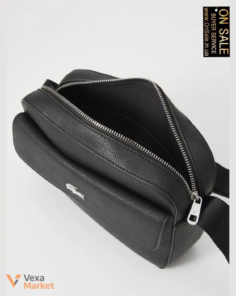 Чоловіча сумка через плече Lacoste REPORTER BAG чорна — фото 3