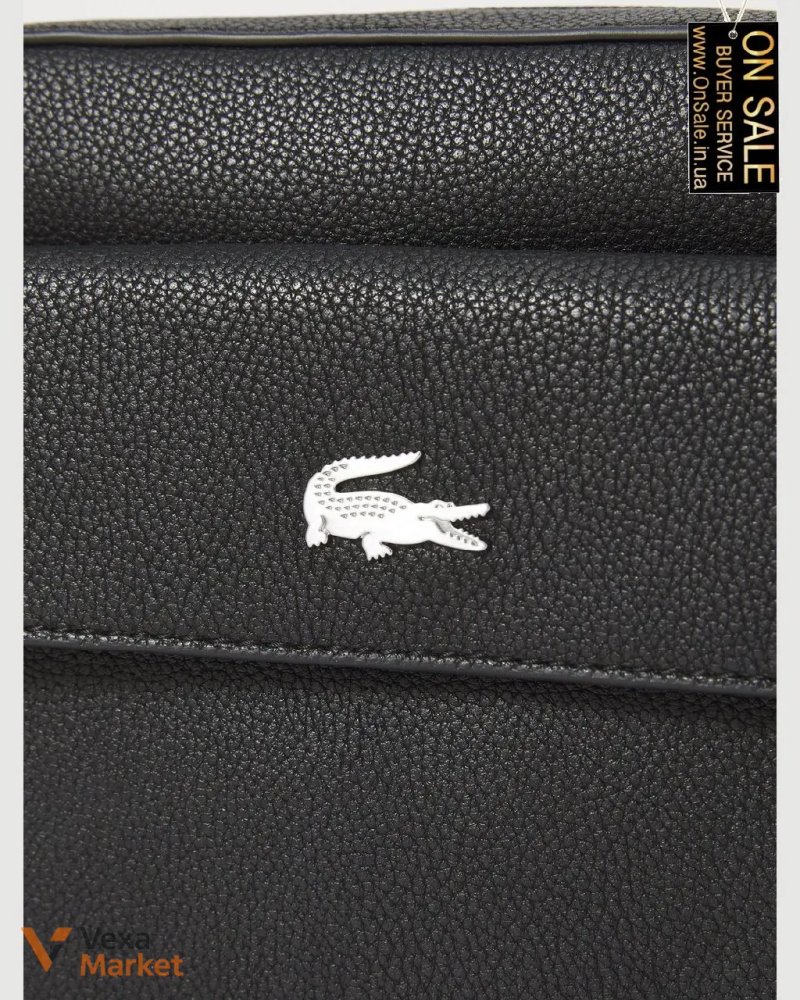 Чоловіча сумка через плече Lacoste REPORTER BAG чорна — фото 4