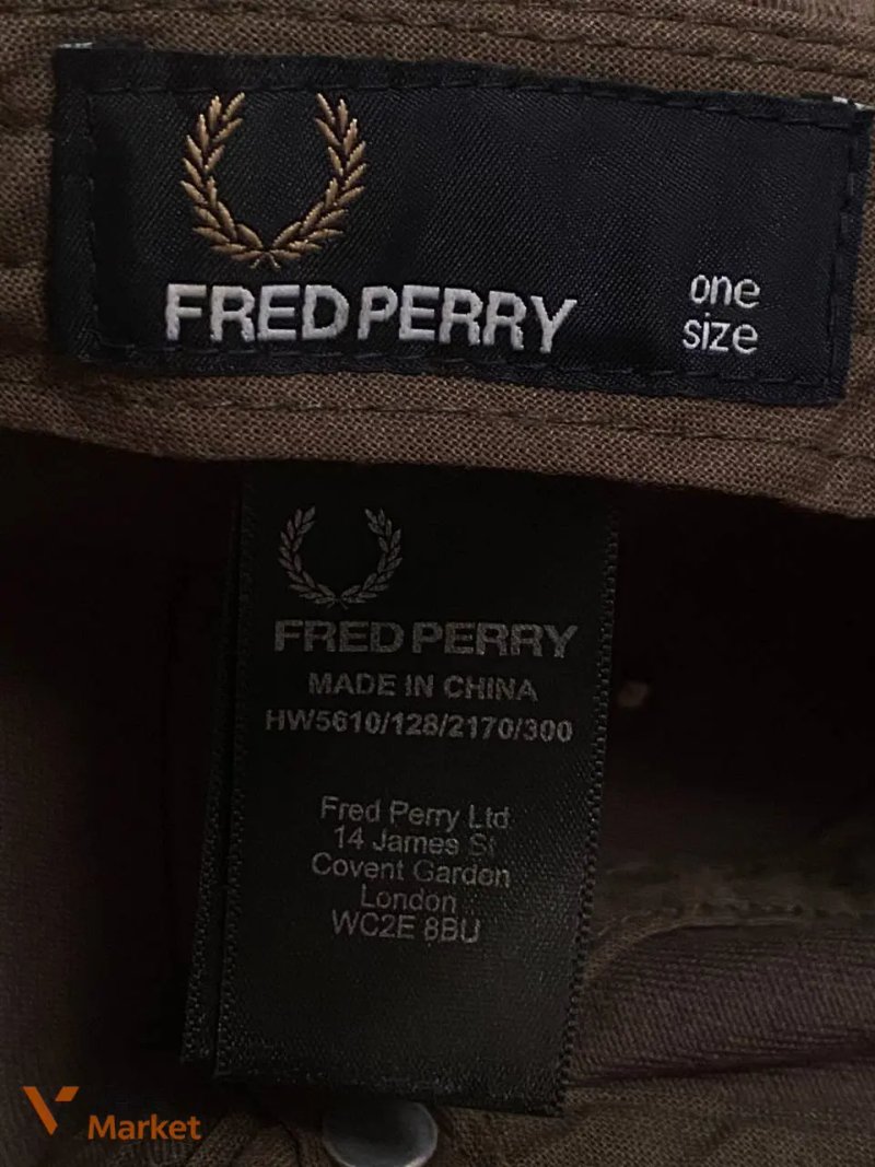 Fred Perry кепка коричневая/бежевая — фото 4