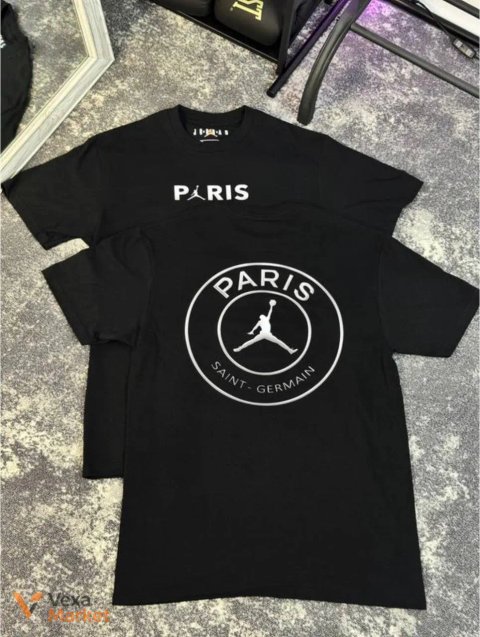 Футболка Jordan & PSG Paris Saint-Germain чорна розмір М