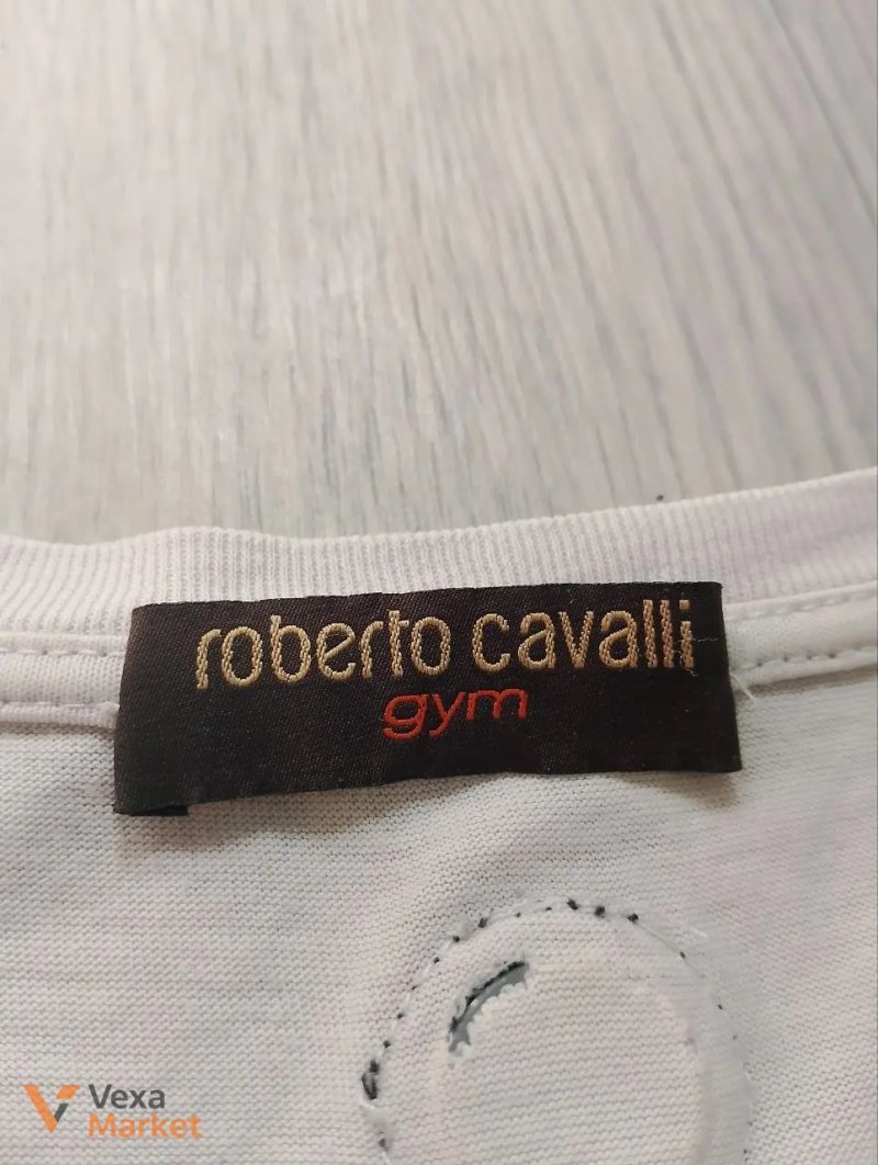 Футболка Roberto Cavalli с принтом тигра и цветов, размер M-L — фото 2