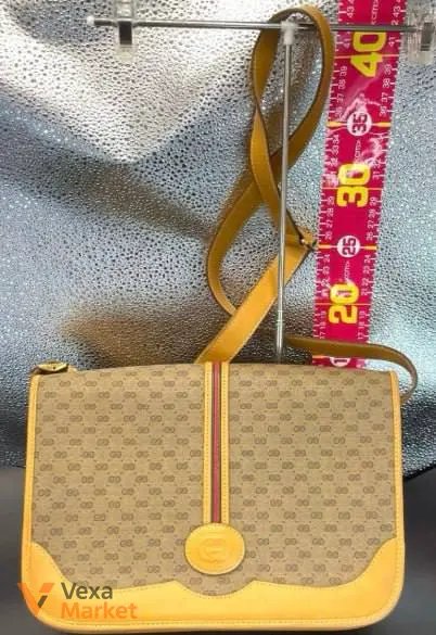 Gucci Micro GG Supreme Web Sherry Line Bag PVC Beige with Yellow Leather Trim