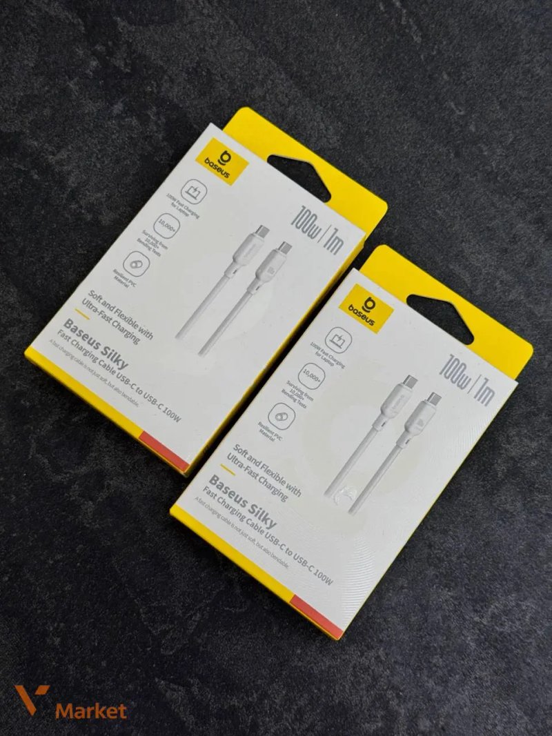 Кабель Baseus Silky Series Fast Charging Type-C to Type-C 100W (1m)