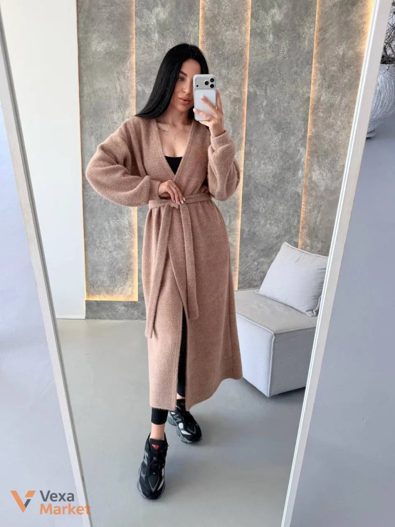 Кардиган з альпаки молочного кольору, розмір one size 42/46