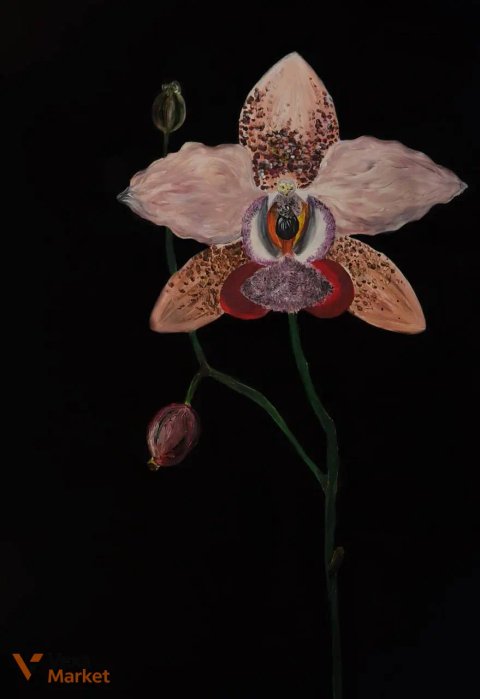 Картина "Орхідея" акрил, папір, 42 × 30 см