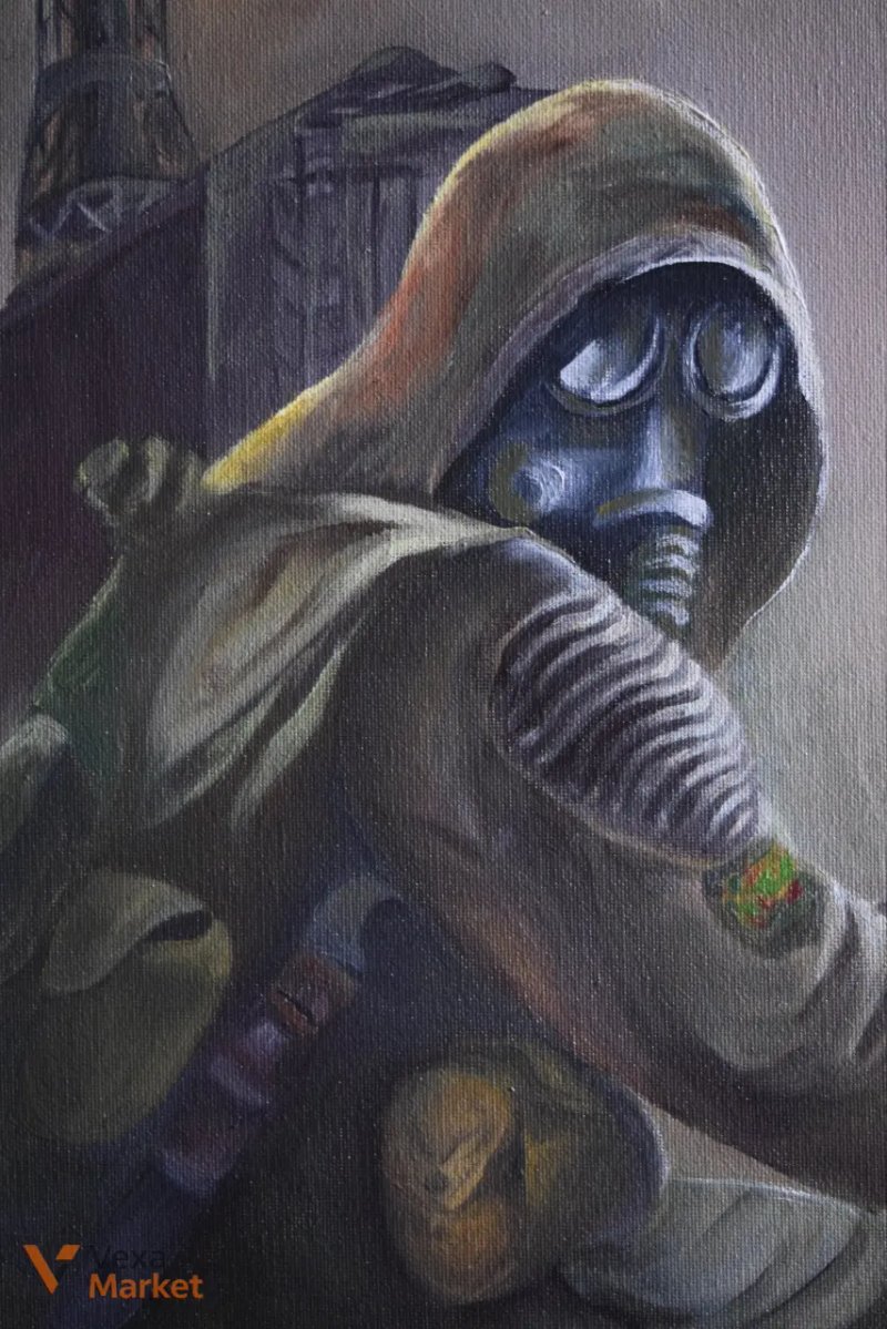 Картина за мотивами гри STALKER, ручна робота, олійні фарби, 45x60 см — фото 6