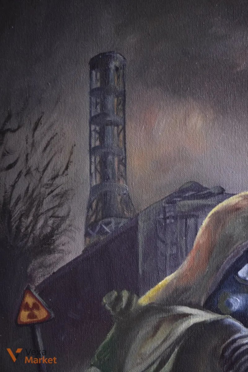 Картина за мотивами гри STALKER, ручна робота, олійні фарби, 45x60 см — фото 7