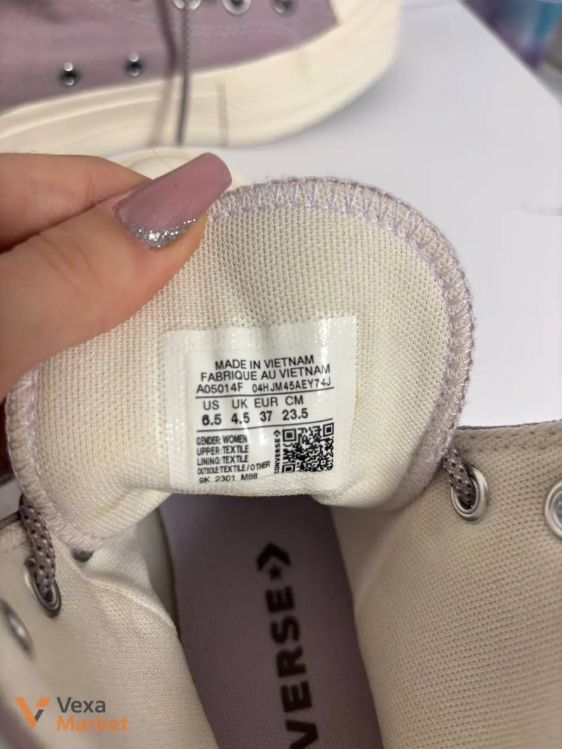 Кеди Converse Chuck Taylor All Star високі сіро-бузкові розмір 37 — фото 3