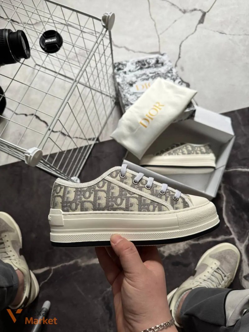 Кеди Dior B23 White Grey Platform Premium — фото 6