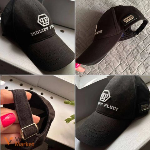 Кепка Philipp Plein чорна 100% котон