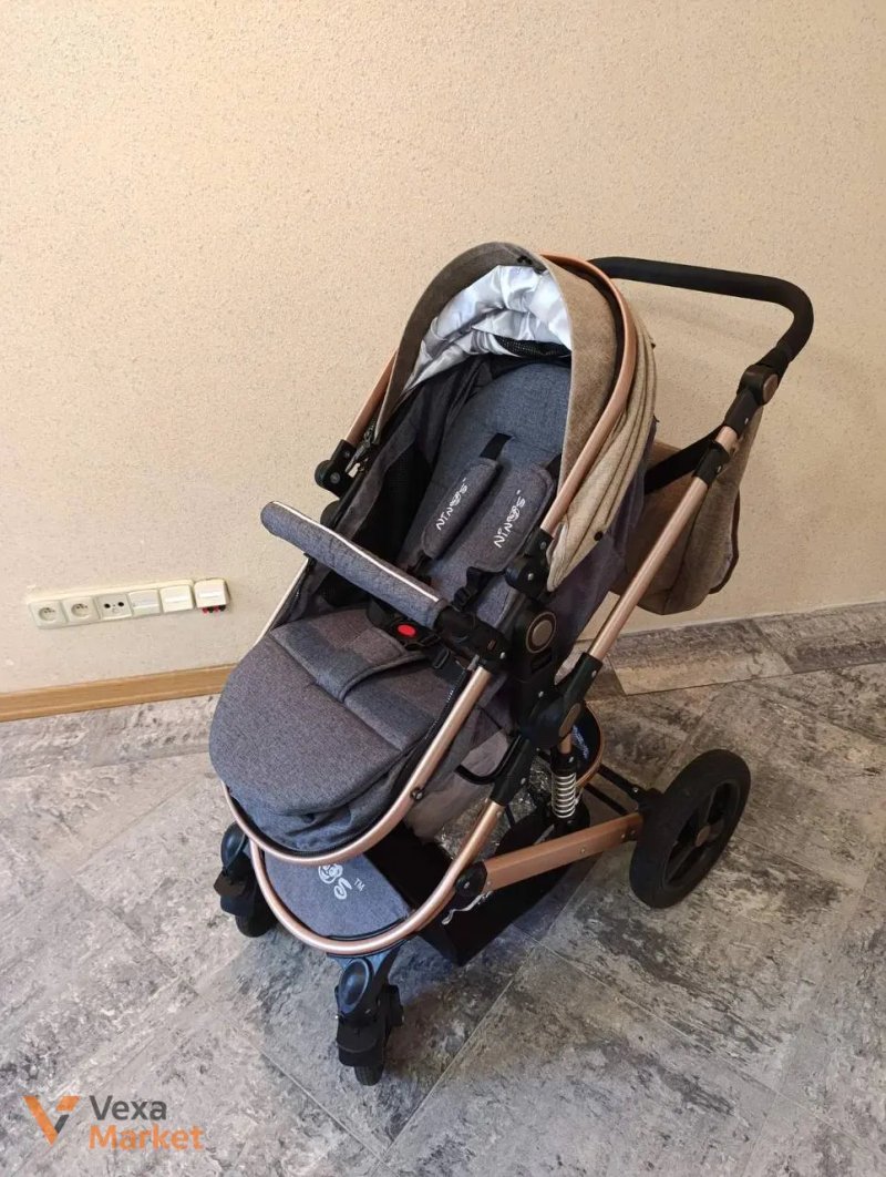 Коляска 2в1 NINOS BRAVA NEW BEIGE (Khaki) — фото 4