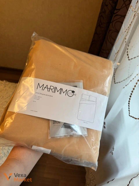 Комплект постільної білизни Євро Marimmo 100% бавовна матова жовтий