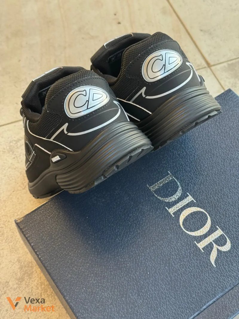 Кросівки Dior B30 Black шкіра/текстиль — фото 2