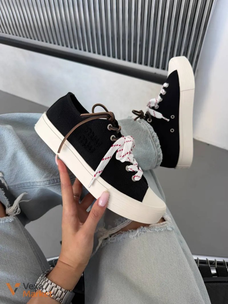 Кросівки Miu Miu Washed Denim Black — фото 3