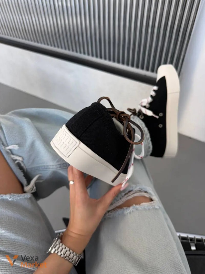 Кросівки Miu Miu Washed Denim Black — фото 4