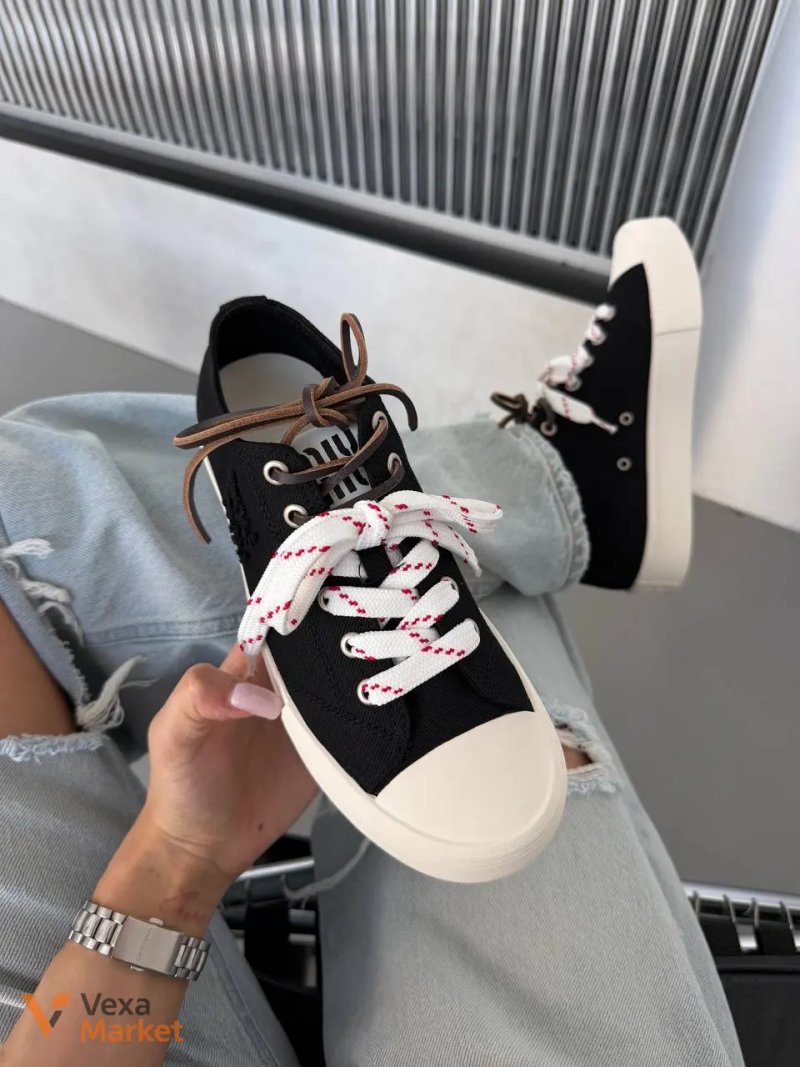 Кросівки Miu Miu Washed Denim Black — фото 5