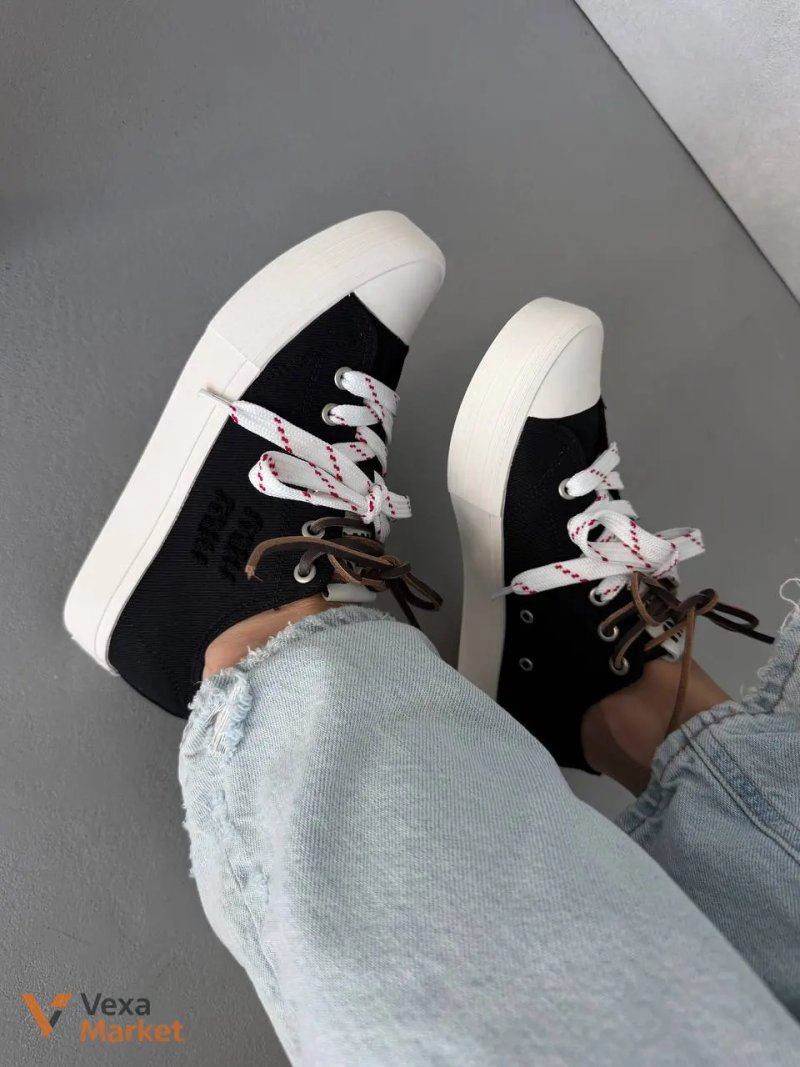Кросівки Miu Miu Washed Denim Black — фото 7