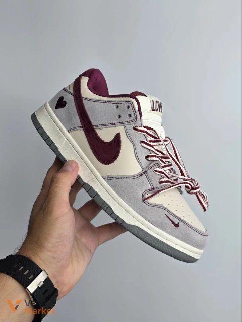 Кросівки Nike SB Dunk Grey / Cream / Burgundy Арт #839