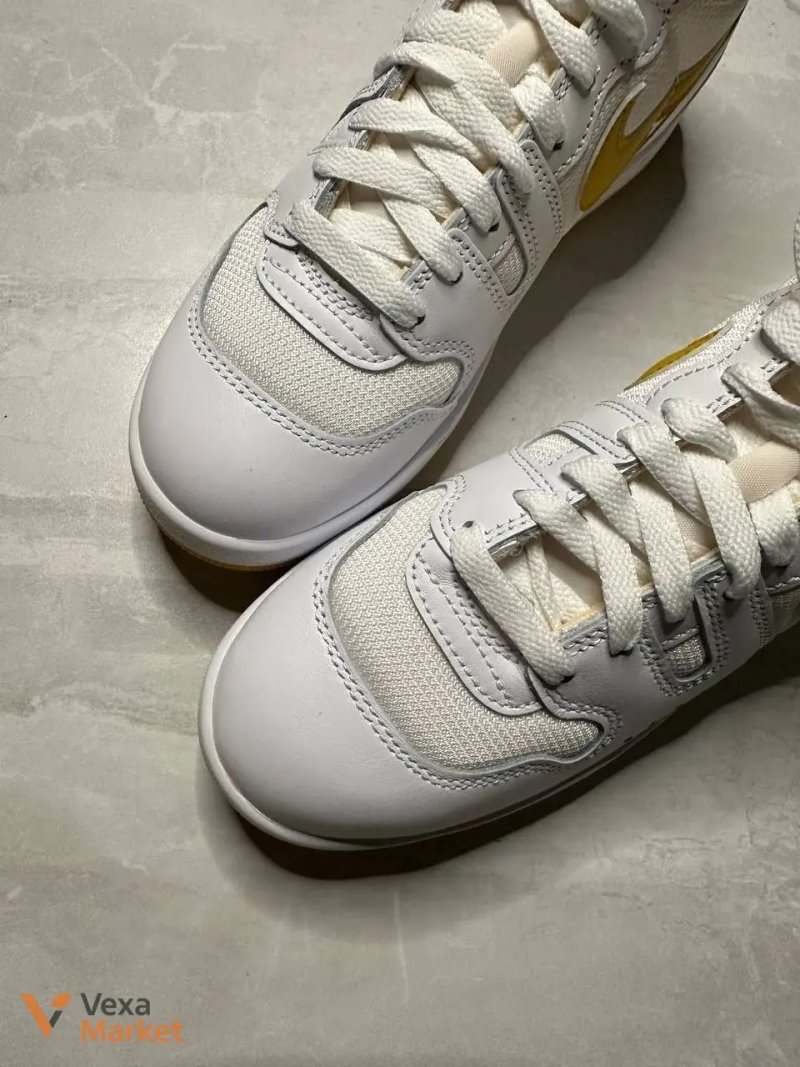 Кросівки Nike шкіряні біло-жовті — фото 4