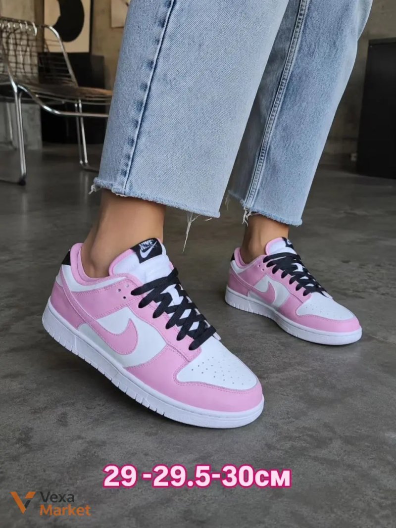 Кросівки Nike шкіряні рожево-білі — фото 2