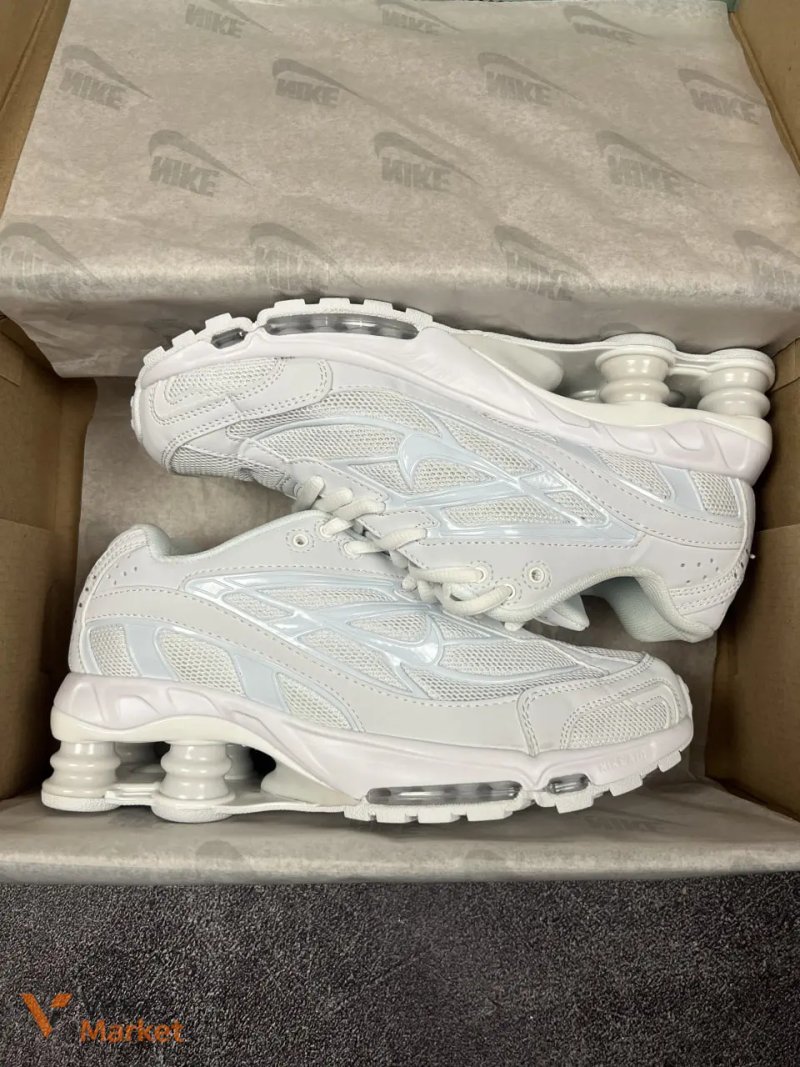 Кросівки Nike Shox R4 White Silver — фото 2