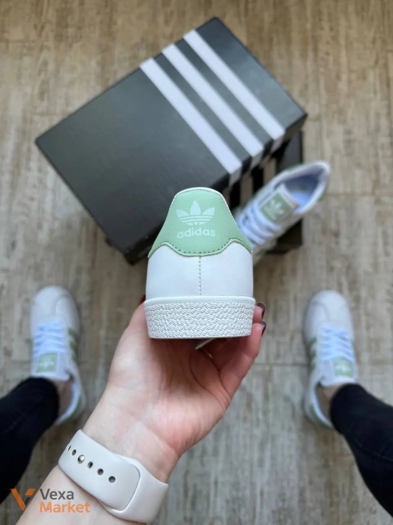 Кросівки жіночі Adidas Gazelle White & Green — фото 3
