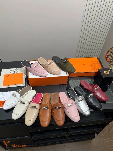 Лофери (мюлі) Hermes premium натуральна шкіра/замша