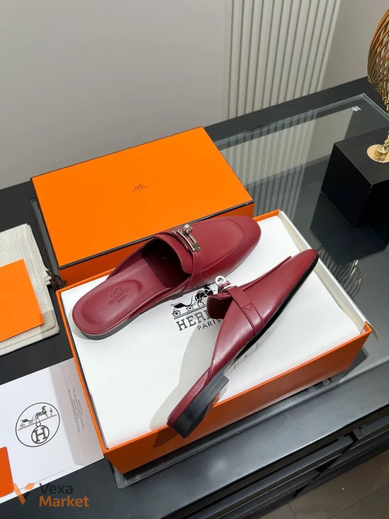 Лофери (мюлі) Hermes premium натуральна шкіра/замша — фото 4