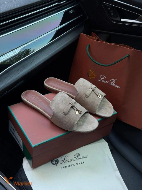 Loro Piana Summer Charms Sandal Suede Sandstone