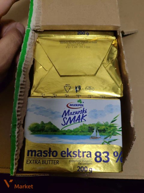 Масло вершкове Mlekovita Mazurski Smak 83% 200 г (Польща)