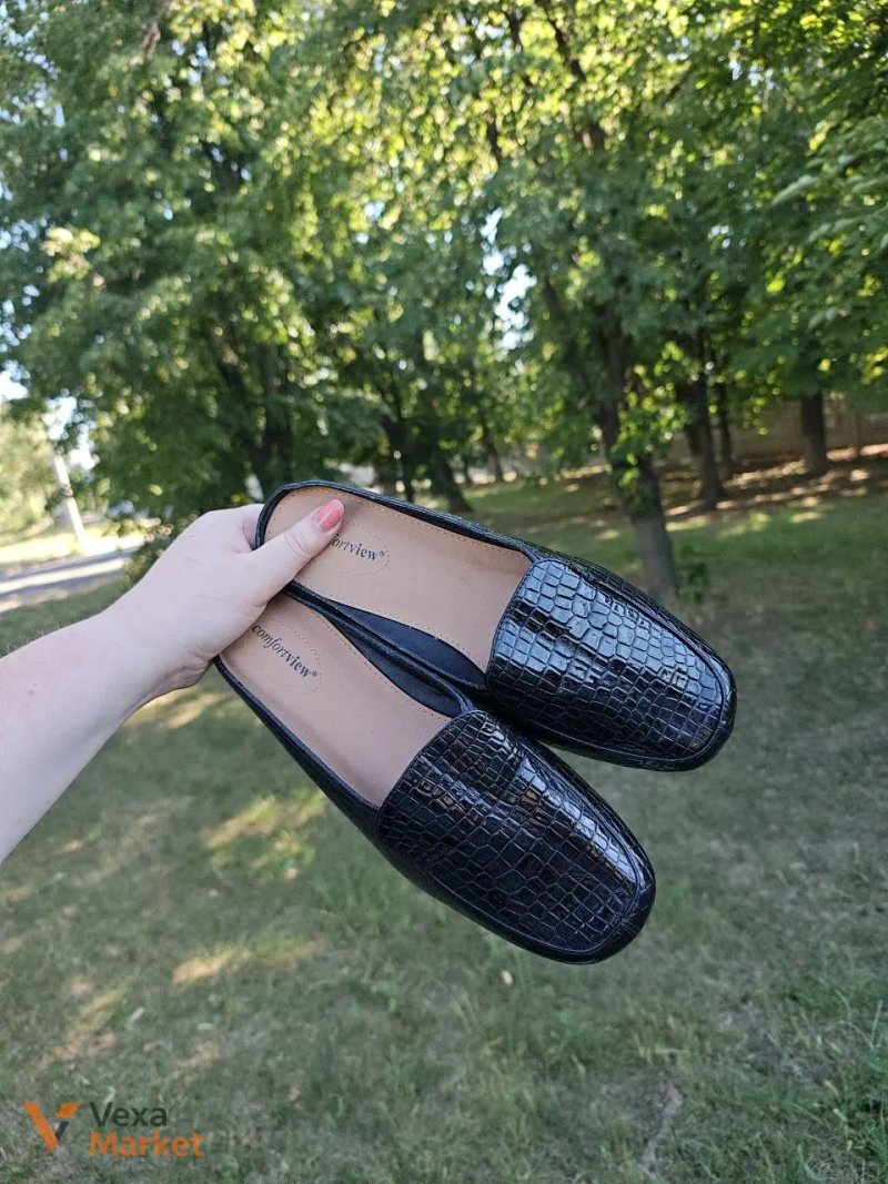 Мюлі Comfortview чорні під крокодила — фото 4
