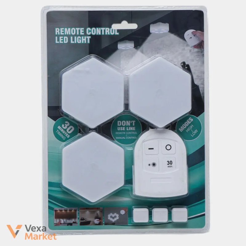 Набір бездротових сенсорних LED ламп Light With Remote Control 15 Вт, 3 шт — фото 2