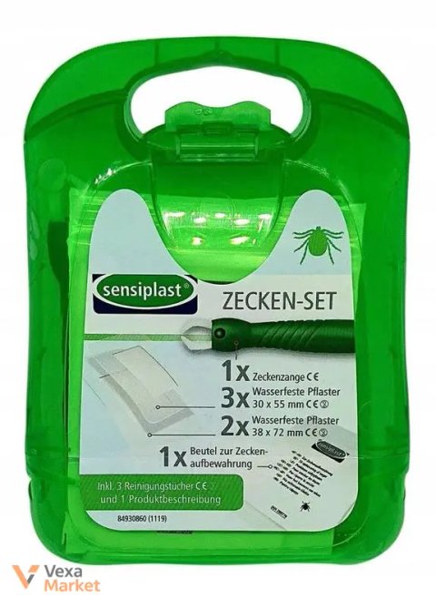 Набір для видалення кліщів Sensiplast з пінцетом та пластирами