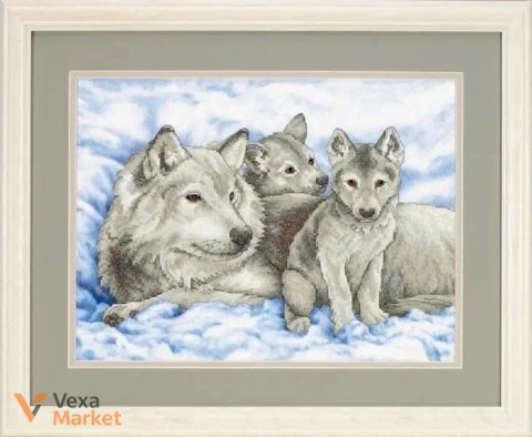 Набір для вишивання хрестом DIMENSIONS Mother Wolf and Pups "Вовчиця та вовчата"